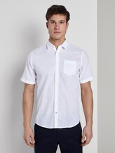 Kurzarmhemd aus Leinengemisch - Männer - White Kurzarmhemd aus Leinengemisch - Männer - White - 1 - TOM TAILOR