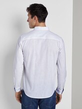 Checked shirt with a piped pocket - Men - white base green yellow stripe Checked shirt with a piped pocket - Men - white base green yellow stripe - 2 - TOM TAILOR