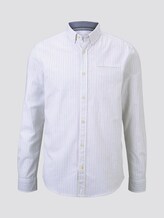 Checked shirt with a piped pocket - Men - white base green yellow stripe Checked shirt with a piped pocket - Men - white base green yellow stripe - 7 - TOM TAILOR