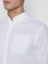 Checked shirt with a piped pocket - Men - white base green yellow stripe Checked shirt with a piped pocket - Men - white base green yellow stripe - 9 - TOM TAILOR