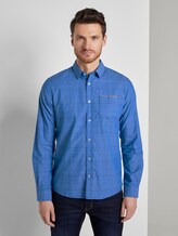 Hemd im Muster-Mix - Männer - blue check with navy clipper Hemd im Muster-Mix - Männer - blue check with navy clipper - 1 - TOM TAILOR