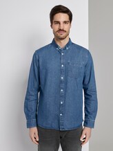 Jeanshemd mit Brusttasche - Männer - mid stone wash denim Jeanshemd mit Brusttasche - Männer - mid stone wash denim - 1 - TOM TAILOR
