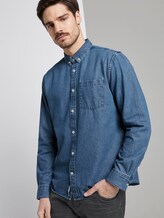 Jeanshemd mit Brusttasche - Männer - mid stone wash denim Jeanshemd mit Brusttasche - Männer - mid stone wash denim - 5 - TOM TAILOR