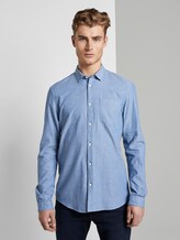 Strukturiertes Hemd mit Brusttasche - Männer - blue white rhomb structure Strukturiertes Hemd mit Brusttasche - Männer - blue white rhomb structure - 1 - TOM TAILOR Denim