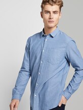 Strukturiertes Hemd mit Brusttasche - Männer - blue white rhomb structure Strukturiertes Hemd mit Brusttasche - Männer - blue white rhomb structure - 5 - TOM TAILOR Denim