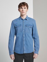 Jeanshemd mit Brusttaschen - Männer - mid stone wash denim Jeanshemd mit Brusttaschen - Männer - mid stone wash denim - 1 - TOM TAILOR Denim