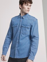 Jeanshemd mit Brusttaschen - Männer - mid stone wash denim Jeanshemd mit Brusttaschen - Männer - mid stone wash denim - 5 - TOM TAILOR Denim