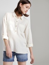 Oversized tunic with pockets - Women - Gardenia White Oversized tunic with pockets - Women - Gardenia White - 5 - TOM TAILOR Denim
