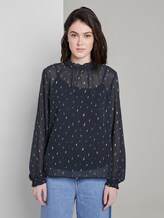 Chiffon Bluse mit Raffungen - Frauen - navy minimal print Chiffon Bluse mit Raffungen - Frauen - navy minimal print - 1 - TOM TAILOR Denim