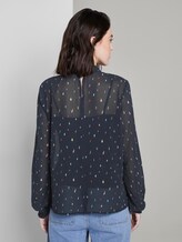 Chiffon Bluse mit Raffungen - Frauen - navy minimal print Chiffon Bluse mit Raffungen - Frauen - navy minimal print - 2 - TOM TAILOR Denim