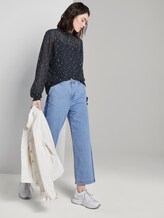 Chiffon Bluse mit Raffungen - Frauen - navy minimal print Chiffon Bluse mit Raffungen - Frauen - navy minimal print - 3 - TOM TAILOR Denim