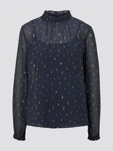 Chiffon Bluse mit Raffungen - Frauen - navy minimal print Chiffon Bluse mit Raffungen - Frauen - navy minimal print - 7 - TOM TAILOR Denim