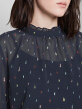 Chiffon Bluse mit Raffungen - Frauen - navy minimal print Chiffon Bluse mit Raffungen - Frauen - navy minimal print - 9 - TOM TAILOR Denim