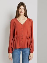 Bluse mit Taillen-Detail - Frauen - fox orange Bluse mit Taillen-Detail - Frauen - fox orange - 1 - TOM TAILOR Denim