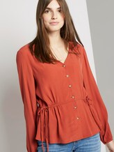 Bluse mit Taillen-Detail - Frauen - fox orange Bluse mit Taillen-Detail - Frauen - fox orange - 5 - TOM TAILOR Denim