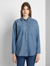 Oversize Jeanshemd - Frauen - Used Mid Stone Blue Denim Oversize Jeanshemd - Frauen - Used Mid Stone Blue Denim - 1 - TOM TAILOR Denim