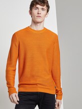 Strickpullover mit Rundhalsausschnitt - Männer - perfect orange Strickpullover mit Rundhalsausschnitt - Männer - perfect orange - 5 - TOM TAILOR Denim