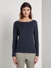 Strukturierter Pullover - Frauen - Sky Captain Blue Strukturierter Pullover - Frauen - Sky Captain Blue - 1 - TOM TAILOR