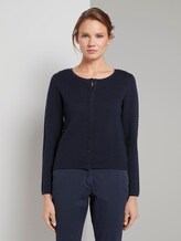 Kurzer Cardigan mit Struktur - Frauen - Sky Captain Blue Kurzer Cardigan mit Struktur - Frauen - Sky Captain Blue - 1 - TOM TAILOR