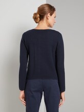 Kurzer Cardigan mit Struktur - Frauen - Sky Captain Blue Kurzer Cardigan mit Struktur - Frauen - Sky Captain Blue - 2 - TOM TAILOR