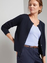 Kurzer Cardigan mit Struktur - Frauen - Sky Captain Blue Kurzer Cardigan mit Struktur - Frauen - Sky Captain Blue - 5 - TOM TAILOR
