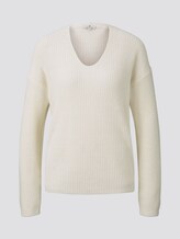 Pullover mit V-Ausschnitt - Frauen - Whisper White Pullover mit V-Ausschnitt - Frauen - Whisper White - 7 - TOM TAILOR