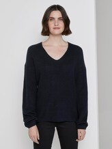 Pullover mit V-Ausschnitt - Frauen - Sky Captain Blue Pullover mit V-Ausschnitt - Frauen - Sky Captain Blue - 1 - TOM TAILOR