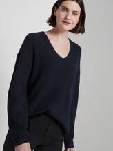 Pullover mit V-Ausschnitt - Frauen - Sky Captain Blue Pullover mit V-Ausschnitt - Frauen - Sky Captain Blue - 5 - TOM TAILOR