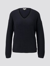 Pullover mit V-Ausschnitt - Frauen - Sky Captain Blue Pullover mit V-Ausschnitt - Frauen - Sky Captain Blue - 7 - TOM TAILOR