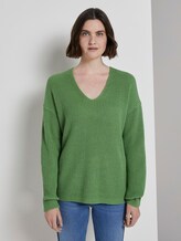 Pullover mit V-Ausschnitt - Frauen - sundried turf green Pullover mit V-Ausschnitt - Frauen - sundried turf green - 1 - TOM TAILOR