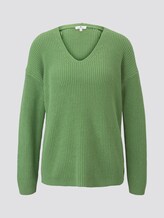 Pullover mit V-Ausschnitt - Frauen - sundried turf green Pullover mit V-Ausschnitt - Frauen - sundried turf green - 7 - TOM TAILOR