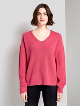Jumper with a V-neckline - Women - charming pink Jumper with a V-neckline - Women - charming pink - 1 - TOM TAILOR
