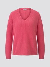 Jumper with a V-neckline - Women - charming pink Jumper with a V-neckline - Women - charming pink - 7 - TOM TAILOR