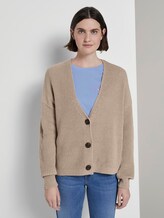 Kurzer Cardigan mit V-Ausschnitt - Frauen - Dusty Taupe Kurzer Cardigan mit V-Ausschnitt - Frauen - Dusty Taupe - 1 - TOM TAILOR