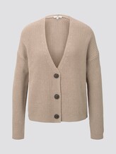 Kurzer Cardigan mit V-Ausschnitt - Frauen - Dusty Taupe Kurzer Cardigan mit V-Ausschnitt - Frauen - Dusty Taupe - 7 - TOM TAILOR