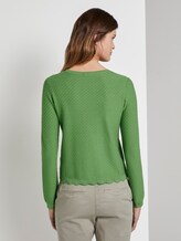 Strukturierter Pullover mit geschwungenem Saum - Frauen - sundried turf green Strukturierter Pullover mit geschwungenem Saum - Frauen - sundried turf green - 2 - TOM TAILOR