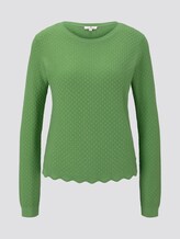 Strukturierter Pullover mit geschwungenem Saum - Frauen - sundried turf green Strukturierter Pullover mit geschwungenem Saum - Frauen - sundried turf green - 7 - TOM TAILOR