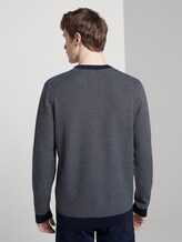 Structured knitted jumper - Men - navy mini structured stripe Structured knitted jumper - Men - navy mini structured stripe - 2 - TOM TAILOR Denim