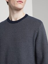 Structured knitted jumper - Men - navy mini structured stripe Structured knitted jumper - Men - navy mini structured stripe - 9 - TOM TAILOR Denim
