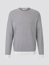 Structured knitted jumper - Men - mini structured stripe Structured knitted jumper - Men - mini structured stripe - 7 - TOM TAILOR Denim