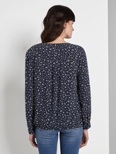 Printed blouse with an elastic waistband - Women - navy green flower design Printed blouse with an elastic waistband - Women - navy green flower design - 2 - TOM TAILOR
