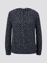 Printed blouse with an elastic waistband - Women - navy green flower design Printed blouse with an elastic waistband - Women - navy green flower design - 7 - TOM TAILOR