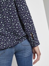 Printed blouse with an elastic waistband - Women - navy green flower design Printed blouse with an elastic waistband - Women - navy green flower design - 9 - TOM TAILOR