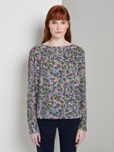 Gemusterte Bluse mit elastischem Bund - Frauen - colorful floral design Gemusterte Bluse mit elastischem Bund - Frauen - colorful floral design - 1 - TOM TAILOR