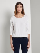 Blouse top with an adjustable waistband - Women - Whisper White Blouse top with an adjustable waistband - Women - Whisper White - 1 - TOM TAILOR