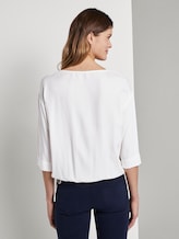 Blouse top with an adjustable waistband - Women - Whisper White Blouse top with an adjustable waistband - Women - Whisper White - 2 - TOM TAILOR