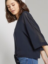 Kimono-Bluse im Materialmix - Frauen - Sky Captain Blue Kimono-Bluse im Materialmix - Frauen - Sky Captain Blue - 5 - TOM TAILOR
