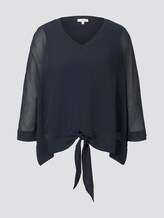 Kimono-Bluse im Materialmix - Frauen - Sky Captain Blue Kimono-Bluse im Materialmix - Frauen - Sky Captain Blue - 7 - TOM TAILOR