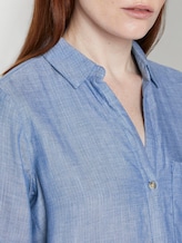 Double-sided cotton shirt-blouse - Women - Kentucky Blue Melange Double-sided cotton shirt-blouse - Women - Kentucky Blue Melange - 9 - TOM TAILOR