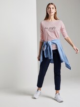 Gestreiftes Langarmshirt mit Print - Frauen - offwhite pink stripe Gestreiftes Langarmshirt mit Print - Frauen - offwhite pink stripe - 3 - TOM TAILOR